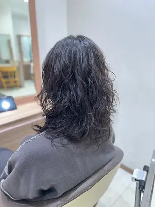 セミロング パーマ 【メンズパーマ✨️ 髪質改善矯正】岩城のヘアスタイル