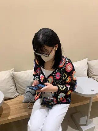 ミディアム カラー パーマ 🎀オイダイラ モモカ🎀のヘアスタイル