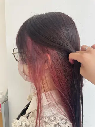 ロング カラー 福田千尋/インナー カラー/縮毛矯正のヘアスタイル