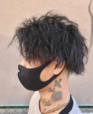 パーマ メンズ ダブルスキルエクステ /羽エクステ白石宇由のヘアスタイル