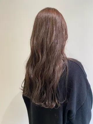 ロング 酸性ストレート/ブリ ーチなしWカラー河本のヘアスタイル