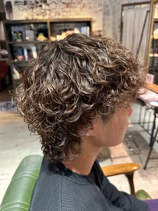 ミディアム パーマ ヘアアレンジ メンズ MODE K’s川西 瀧尻光のヘアスタイル