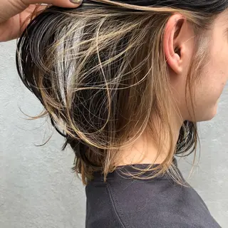 ミディアム カラー 北川 真衣のヘアスタイル
