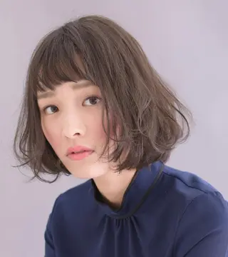 ミディアム パーマ カラー ショート＆ボブ ヒロシのヘアスタイル