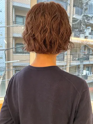 ミディアム ケアパーマ/ケアブリ ーチdaisukeのヘアスタイル