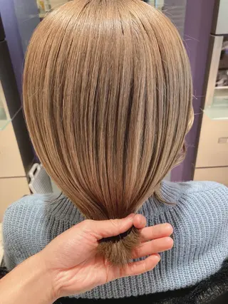 ミディアム カラー スキバサミを使わない カット🌼唯🌼のヘアスタイル