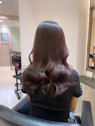 セミロング カラー 赤み消し透明感カラー オオヤマのヘアスタイル