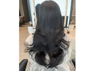 セミロング カラー レイヤー/髪質改善 縮毛/ハッシュカットのヘアスタイル