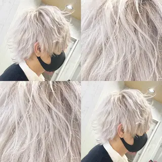 ショート カラー メンズ ハイトーン💫 エクステ💫maiのヘアスタイル