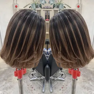 ミディアム カラー ヘアアレンジ 縮毛矯正 髪質改善寺坂雄飛💐のヘアスタイル