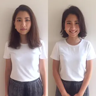 ミディアム カラー YUSUKE レイヤーカットカラーのヘアスタイル