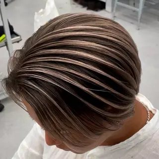 ミディアム カラー パーマ ヘアアレンジ メンズ メンズバレイヤージュ 🌫ハイライトのヘアスタイル
