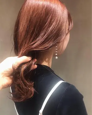 セミロング カラー ヘアアレンジ 酸性縮毛矯正🧴韓国 レイヤー/髪質改善のヘアスタイル