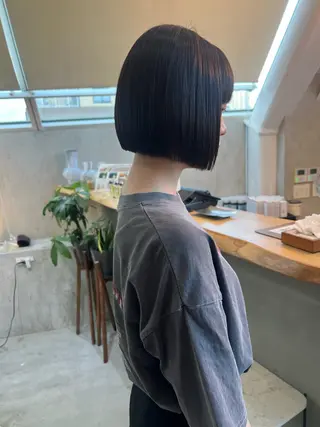 ショート 縮毛矯正×艶髪カラー 髪質改善/三ツ木のヘアスタイル