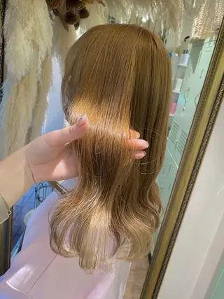 セミロング カラー 透明感カラー/韓国 ヘア🩶yuri🩵のヘアスタイル