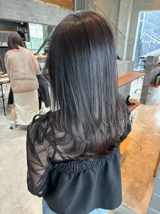 セミロング カラー パーマ ヘアアレンジ 押切 響 のヘアスタイル