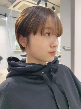 ショート カラー ボブパーマコテ巻き風 パーマNo1深江秀平のヘアスタイル