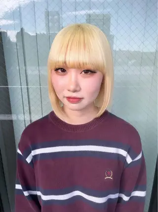 ミディアム カラー 暖色カラー🍒 ケアブリーチ/akiのヘアスタイル