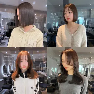 ミディアム カラー 韓国🇰🇷レイヤー 映える顔周り🩷のヘアスタイル