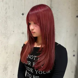 セミロング カラー 柔め透明感血色カラー 暖色/レイヤー/ゆいのヘアスタイル