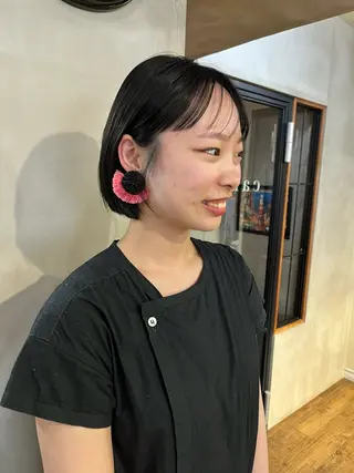 ショート カラー 薬院:今泉/上川美幸 ボブ/顔周りレイヤーのヘアスタイル