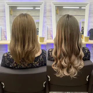 ロング カラー ヘアアレンジ アイブロウ LAVENDIA 初音のヘアスタイル