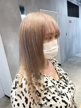 ロング カラー ハイトーン×レイヤー ／遠藤将太のヘアスタイル