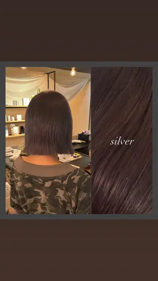 ミディアム カラー 艶カラー／髪質改善ス トレート／羽菜のヘアスタイル