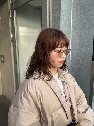 ミディアム カラー パーマ Un ami  omotesando所属・渡邊 百咲のヘアスタイル