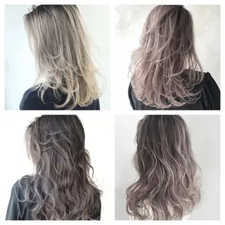 セミロング カラー Muミュー/ブリーチ ハイトーン　Wカラーのヘアスタイル