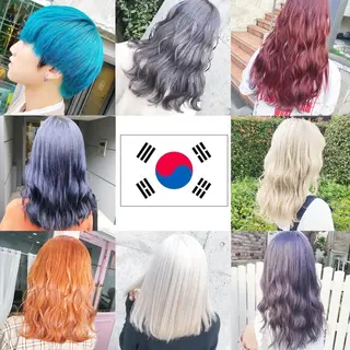 セミロング カラー ヘアアレンジ TAKUMAブリーチ /切りっぱなし🪽のヘアスタイル