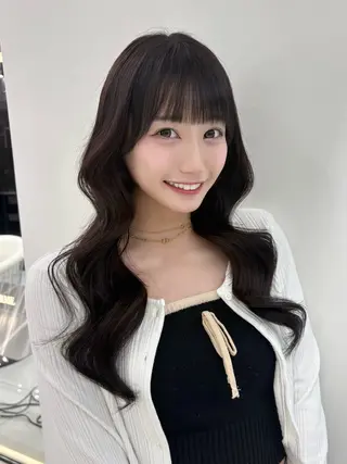 セミロング カラー 新宿/韓国ヘア 中明度カラー/かやのヘアスタイル
