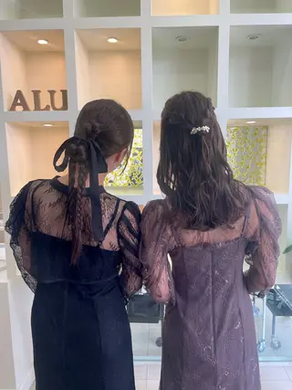ロング ヘアアレンジ マキノ キョウカのヘアスタイル