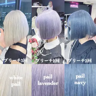 ショート カラー ヘアアレンジ TAKUMAブリーチ /切りっぱなし🪽のヘアスタイル