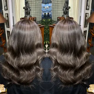 ミディアム カラー ヘアアレンジ 💎ハイトーン/艶 カラー モエカ💎のヘアスタイル