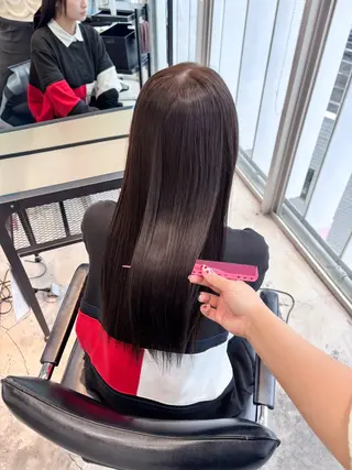 セミロング カラー ヘアアレンジ 🎀モテ暖色× エクステ🎀あかりのヘアスタイル