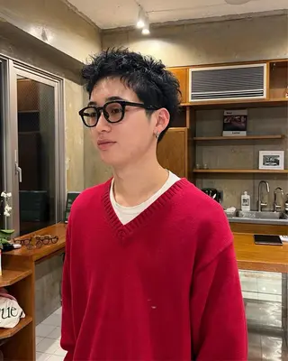 ショート パーマ メンズ #メンズスタイル# 🌿表参道ちえ🌿のヘアスタイル