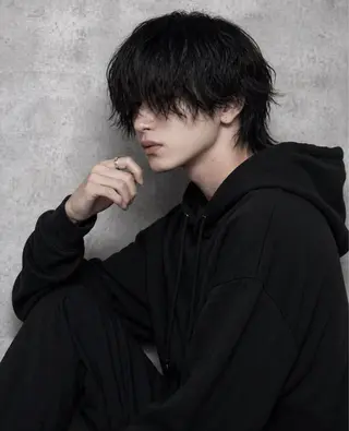 ミディアム メンズ ⚡️下園あゆむ⚡️ レイヤーウルフ/韓国のヘアスタイル