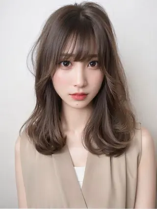 セミロング 韓国風レイヤー ショート/犬塚 優介のヘアスタイル