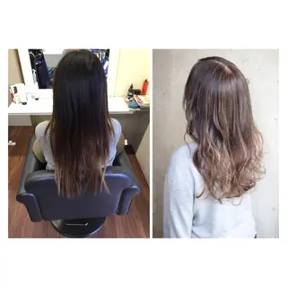 ロング カラー パーマ ヘアアレンジ 成松 勇治のヘアスタイル
