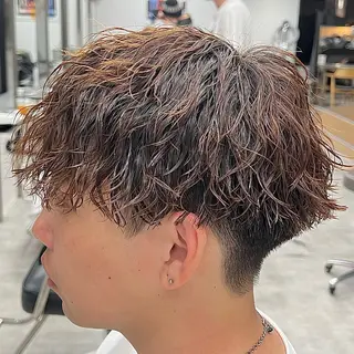 ショート パーマ メンズ メンズパーマ/波巻き 新潟/万代/夏芽🎀のヘアスタイル