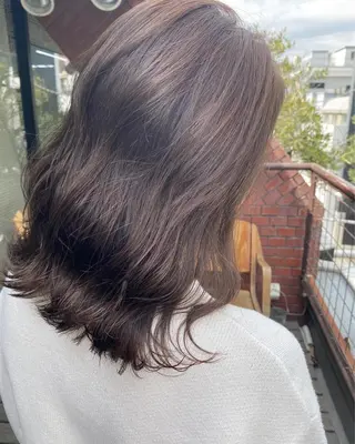 セミロング カラー ヘアアレンジ メンズ キッズ ネイル マツエク・マツパ 透明感カラー🤎 ゆりのヘアスタイル