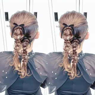 ヘアアレンジ ヘアアレンジエクステ 推し活 さな👶🏻のヘアスタイル