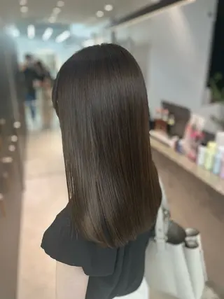 ロング カラー 透明感カラー縮毛矯正 レイヤー/えいすけのヘアスタイル