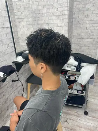 ショート カラー パーマ ヘアアレンジ メンズ キッズ ネイル マツエク・マツパ アイブロウ 🔥漢髪特化メンズ マネージャーYUKIのヘアスタイル