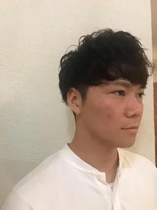 ショート カラー パーマ メンズ ニュアンスパーマ/ レイヤー/茶屋町のヘアスタイル