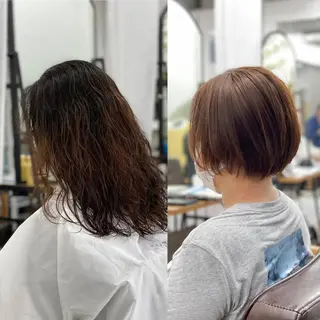 ショート カラー パーマ 相武台ショート特化 💐川崎希💐のヘアスタイル