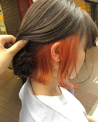 ミディアム カラー ヘアアレンジ メンズ キッズ ネイル マツエク・マツパ 透明感カラー🤎 ゆりのヘアスタイル