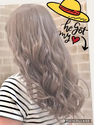 ロング カラー 永島 桜のヘアスタイル