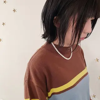 ミディアム カラー 市川 千夏のヘアスタイル